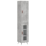 Cumpara ieftin Dulap inalt, gri beton, 34,5x34x180 cm, lemn prelucrat