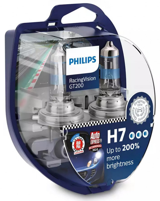 Bec Philips H7 12V 55W Racing Vision GT200 Set 2 Buc 12972RGTS2
