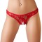 Bikini Crotchless din Dantela, Rosu, M