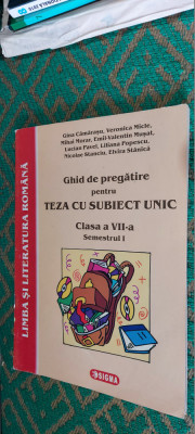 LIMBA SI LITERATURA ROMANA CLASA A 7 A SEMESTRUL I TEZA CU SUBIECT UNIC MUSAT foto