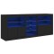Servanta cu lumini LED, negru, 162x37x67 cm