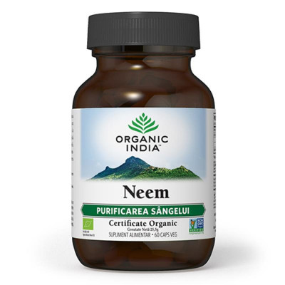 Supliment Alimentar Purificarea Sangelui Neem Bio 60cps Organic India foto