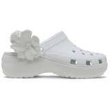 Saboti Crocs Classic Platform Bouquet Clog Alb - Moonlight