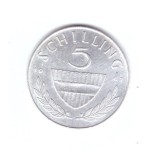 Moneda Austria 5 schilling 1961, stare foarte buna, curata, Europa, Argint