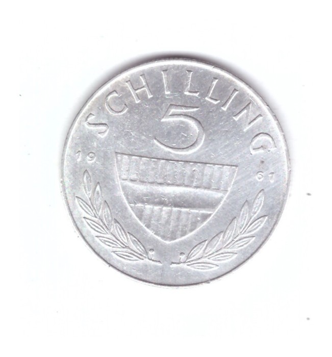 Moneda Austria 5 schilling 1961, stare foarte buna, curata