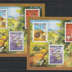 Djibouti 1987 - Flora,ciuperci,bloc 3 valori,dant. si nedant.,MNH,Mi.Bl.138-138B