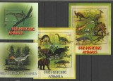 NEVIS 2005 ANIMALE PREISTORICE DINOZAURI, Nestampilat