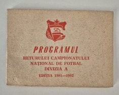 Dinamo Bucuresti Programul returului Campionatului National de Fotbal editia 1981-1982 foto