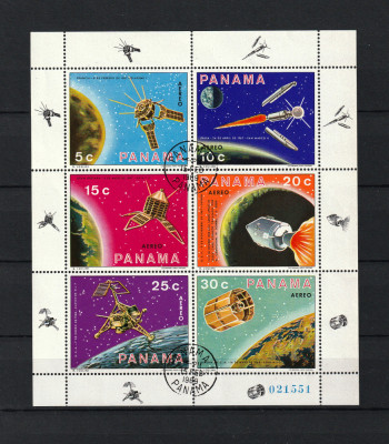Timbre Panama, 1969 - Coală / Minisheet - Sateliţi şi Explorare - Cosmos | aph foto