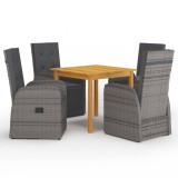 Cumpara ieftin Set mobilier de grădină, 5 piese, gri