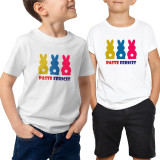 Set doua tricouri albe personalizate baieti &quot;FRATIORI IEPURASI&quot;, Bumbac