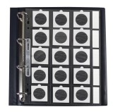 5 folii pentru monede cu eticheta, Compact A4, pentru monede in cartonase de 50 x 50 mm