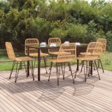 vidaXL Set mobilier de grădină, 7 piese, poliratan