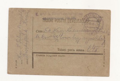 D2 Carte Postala Militara k.u.k. Imperiul Austro-Ungar ,1918 foto