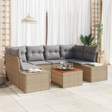 vidaXL Set de canapea de grădină cu perne Bej Ratan Sintetic Acacia