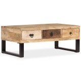 Cumpara ieftin Masuta cafea 3 sertare, lemn masiv de mango, 90x50x35 cm