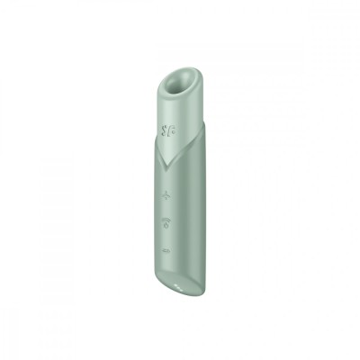 Vibrator Naughty Kiss, 30 Programe Suctiune, USB, Verde Menta, 14.5 cm foto