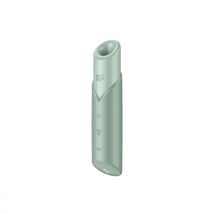 Vibrator Naughty Kiss, 30 Programe Suctiune, USB, Verde Menta, 14.5 cm