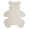 Covor Decorativ din Blana Artificiala Off White In Forma de Ursulet 90x110cm