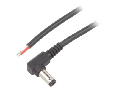 Cablu Alimentare DC 5,5/2,1mm Negru 2m foto