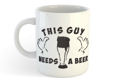Cana alba Personalizata - This Guy Need a Beer, INOVATIX&amp;reg;. 330ml foto