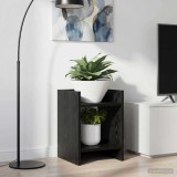 vidaXL Suport pentru plante cu raft Stejar Negru 30 x 30 x 40 cm 899612