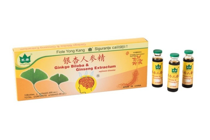 Ginkgo Biloba & Ginseng Extractum, 10fl*10ml, Yong Kang Ginkgo Biloba & Ginseng Extractum, 10fl*10ml, Yong Kang