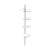 Etajera Colt Baie Dus, 4 Rafturi, Inaltime Reglabila 85-155cm, Telescopica, Alb/Argintiu, Montare Facila, Fara Instrumente