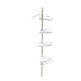 Cumpara ieftin Etajera Colt Baie Dus, 4 Rafturi, Inaltime Reglabila 85-155cm, Telescopica, Alb/Argintiu, Montare Facila, Fara Instrumente
