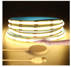 Banda LED COB 3, m 5, V USB , dimabila cu control touch wave, alb cald, IP67
