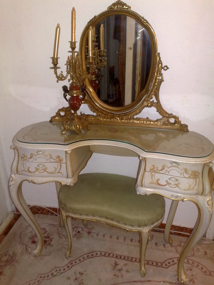 masa de toaleta+oglinda+baroc venetian/Ludovic,vintage/antic,Italia,pictat  | arhiva Okazii.ro
