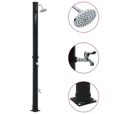 vidaXL Duș solar, negru, 220 cm, 20 L 92310 foto
