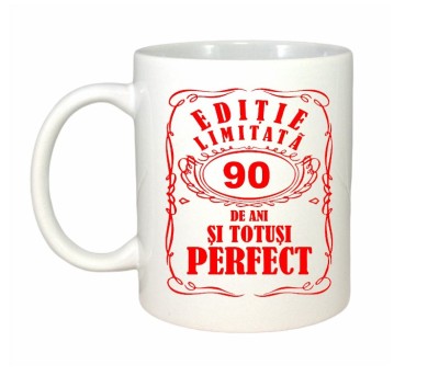 Cana alba personalizata, Editie Limitata 90 ani, INOVATIX&amp;reg;. 330ml foto