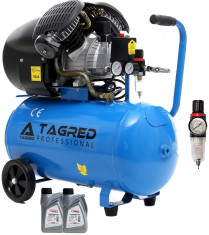 Compresor de Aer cu Ulei Tagred Mobil, in 2 pistoane, 50L, 4.1 CP, 8 Bar, 380L/min, ulei cadou foto