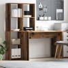 VidaXL Birou cu raft Lemn vechi 138.5 x 55 x 143 cm Lemn compozit