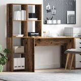 vidaXL Birou cu raft Lemn vechi 138.5 x 55 x 143 cm Lemn compozit
