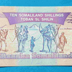 Bancnota veche Somaliland 10 shillings 1996 - UNC bancnota Necirculata SUPERBA