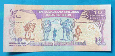 Bancnota veche Somaliland 10 shillings 1996 - UNC bancnota Necirculata SUPERBA foto