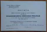 Invitatie la Inaugurarea Cercului Militar al Ofiterilor , Cernauti ,27 dec. 1941