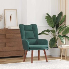 vidaXL Fotoliu de relaxare Verde &icirc;nchis 63 x 67 x 94 cm Catifea