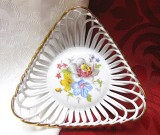 FARFURIE COS COSULET PORTELAN IMPLETIT ALBA IULIA CU DECOR FLORAL 13 CM