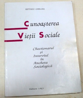 CUNOASTEREA VIETII SOCIALE-SEPTIMIU CHELCEA 1996 * PREZINTA HALOURI DE APA foto