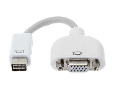 Adaptor mini DVI tata la VGA Mama, Active, FHD, 10cm, compatibil Apple iMac Macbook Pro, cablu convertor miniDVI la VGA analog 15 pini foto