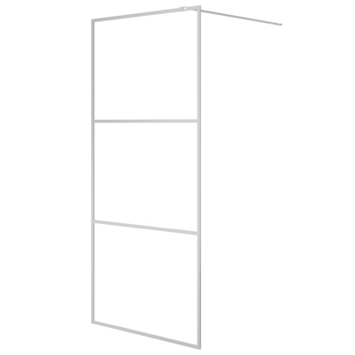 Paravan dus walk-in argintiu 90x195 cm sticla ESG transparenta