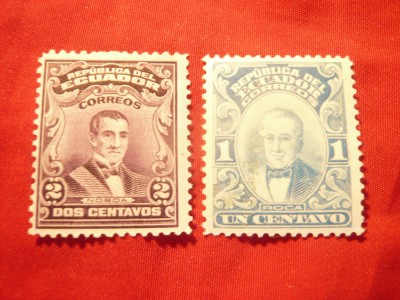 2 Timbre Ecuador 1915 - Personalitati foto