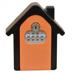 Cutie metalica pentru chei Plock Home cifru mecanic Metal Casuta culoare portocalie
