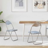 vidaXL Scaun pliant 2 pcs Gri 48 x 43,5 x 81 cm Piele artificială 42029046