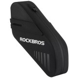 Cumpara ieftin Geanta impermeabila pentru bicicleta, 0.6l, 17 x 5.5 x 8 cm, negru