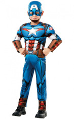 Costum Captain America Deluxe cu muschi, marimea M, 5 -6 ani foto