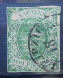 1851 STATE GERMANE SAXONIA STAMPILAT COTA 116$